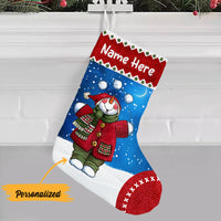 Personalized Christmas Snowman Vintage Stocking OB22 24O47 thumb 1