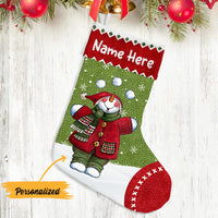 Personalized Christmas Snowman Vintage Stocking OB22 24O47 thumb 1