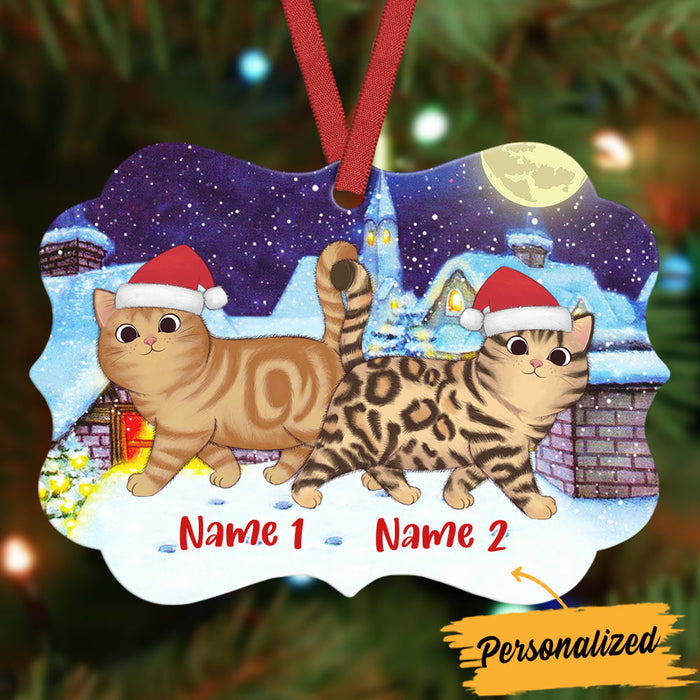 Personalized Christmas Cat Roof Benelux Ornament OB91 24O36 1