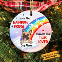 Personalized Dog Memo Rainbow Bridge Christmas Circle Ornament SB181 24O57 thumb 1