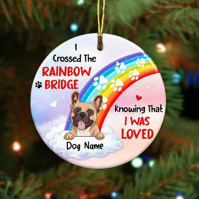 Personalized Dog Memo Rainbow Bridge Christmas Circle Ornament SB181 24O57 1