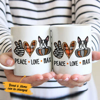 Personalized Fall Halloween Peace Love Dog Mug AG107 24O36 thumb 1