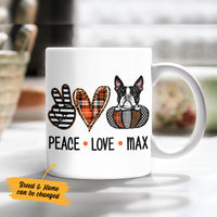 Personalized Fall Halloween Peace Love Dog Mug AG107 24O36 thumb 1