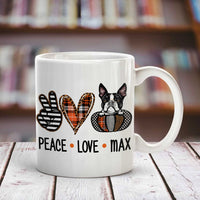 Personalized Fall Halloween Peace Love Dog Mug AG107 24O36 thumb 1