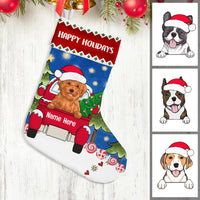 Personalized Dog Red Truck Christmas Stocking SB183 87O53 thumb 1