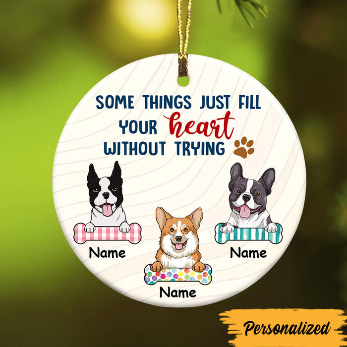 Personalized Dog Fill Your Heart Christmas Circle Ornament SB181 95O47 1