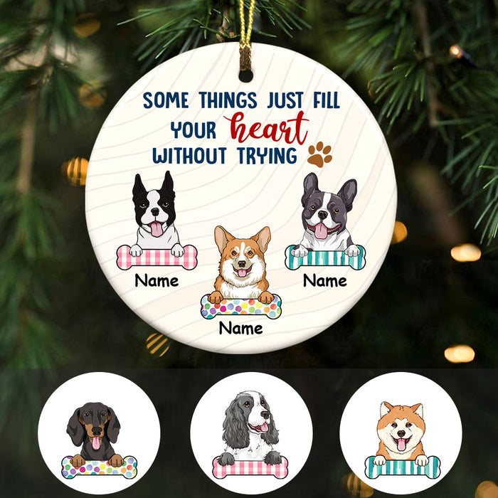 Personalized Dog Fill Your Heart Christmas Circle Ornament SB181 95O47 1