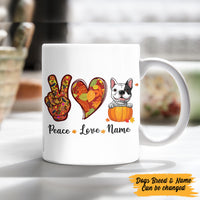 Personalized Peace Love Dog Fall Halloween Mug AG142 23O57 thumb 1