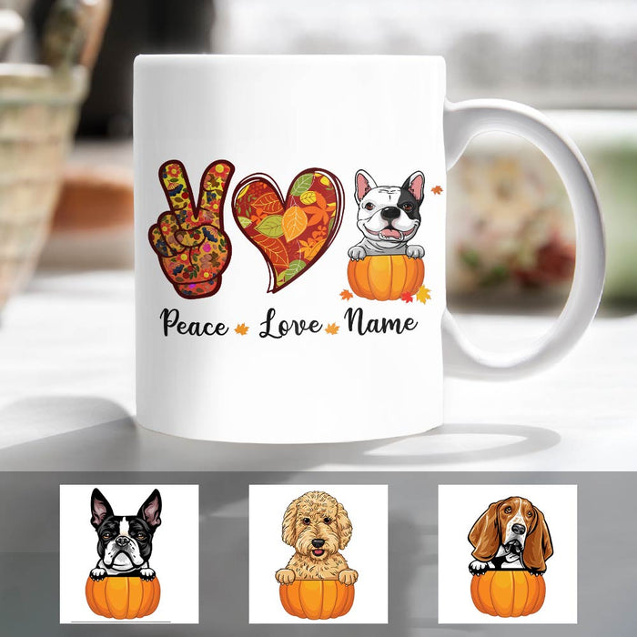 Personalized Peace Love Dog Fall Halloween Mug AG142 23O57 1
