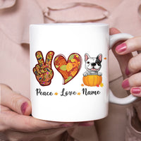 Personalized Peace Love Dog Fall Halloween Mug AG142 23O57 thumb 1