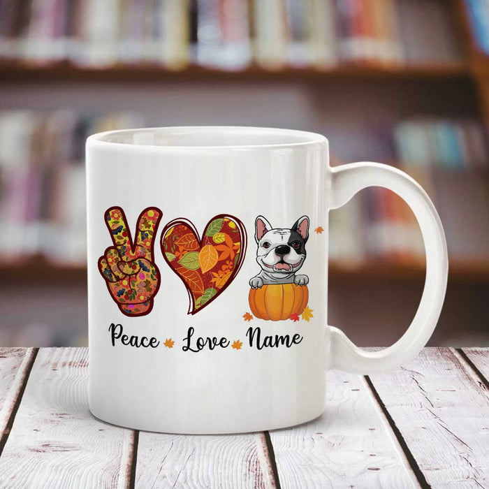 Personalized Peace Love Dog Fall Halloween Mug AG142 23O57 1