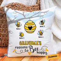 Personalized Grandma Reason To Bee Happy Pillow SB2112 85O53 (Insert Included) thumb 1