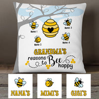 Personalized Grandma Reason To Bee Happy Pillow SB2112 85O53 (Insert Included) thumb 1