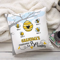Personalized Grandma Reason To Bee Happy Pillow SB2112 85O53 (Insert Included) thumb 1