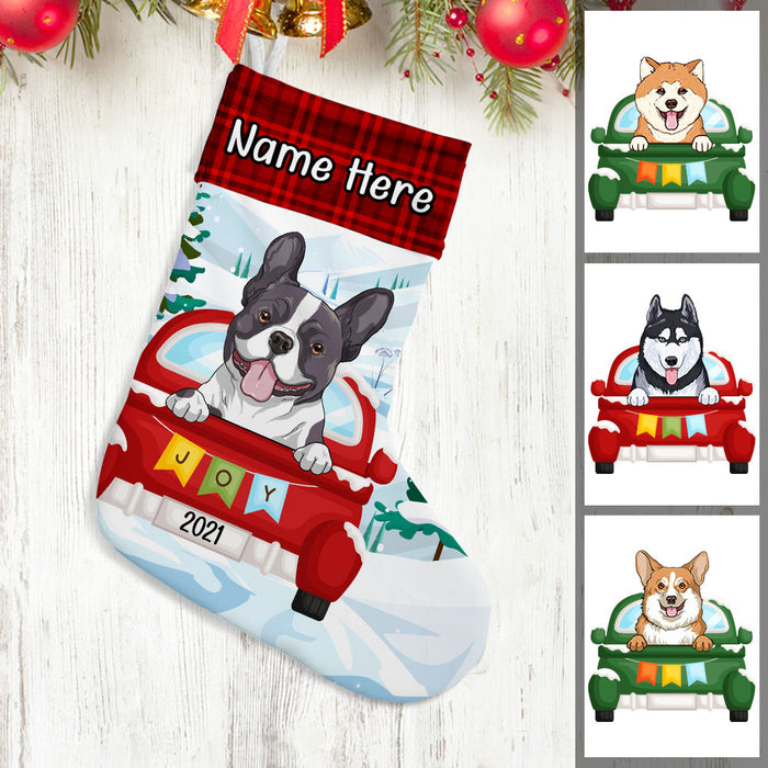 Personalized Christmas Dog Red Truck Stocking OB23 24O53 1