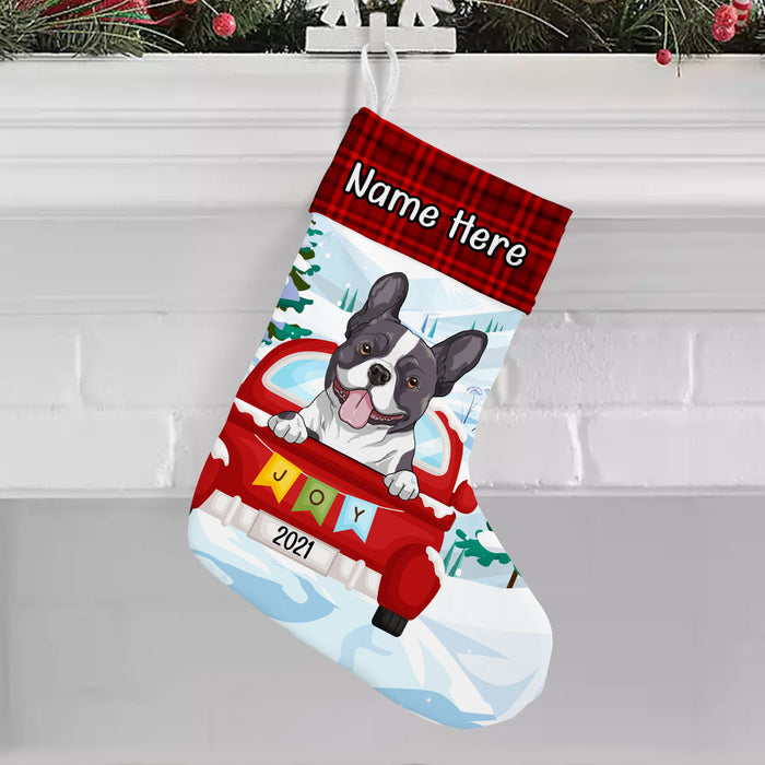 Personalized Christmas Dog Red Truck Stocking OB23 24O53 1