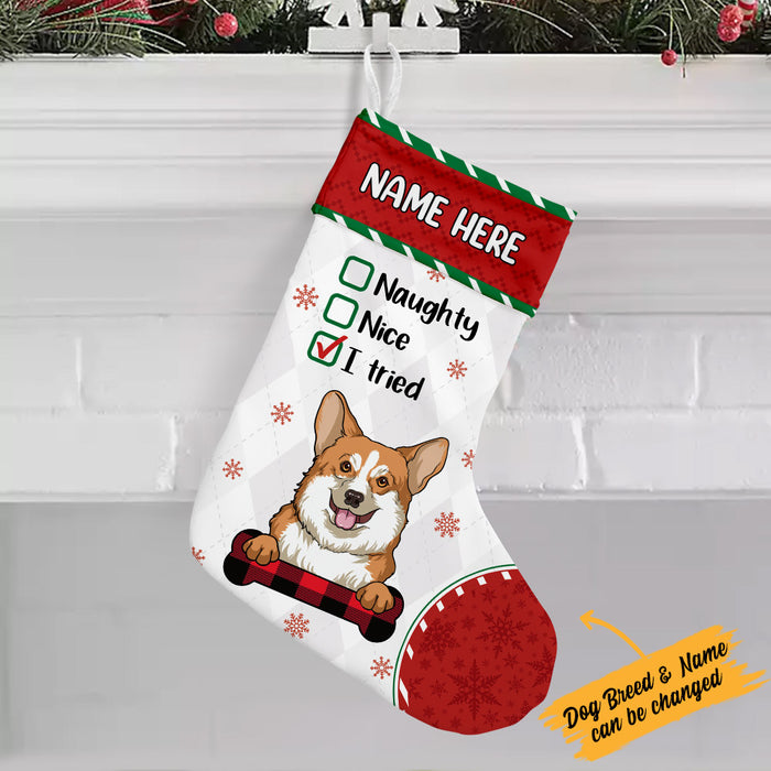 Personalized Christmas Stocking with Your Dog's Funny Photo - Famvibe