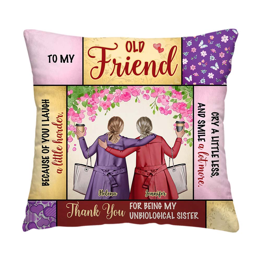 Personalized Friend Gift Thank You For Being My Unbiological Sister Pillow 31333 Primary Mockup