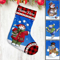 Personalized Christmas Snowman Stocking OB21 24O58 thumb 1