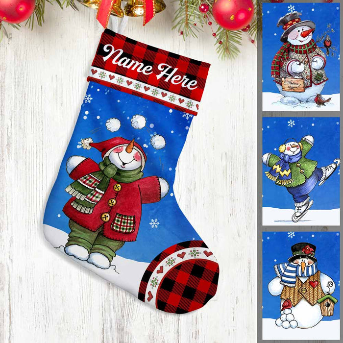 Personalized Christmas Snowman Stocking OB21 24O58 1