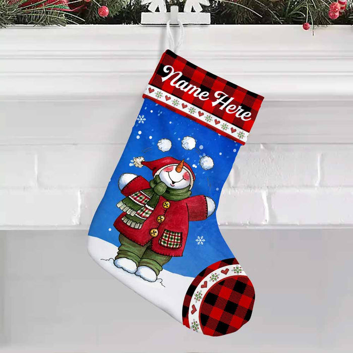 Personalized Christmas Snowman Stocking OB21 24O58 1