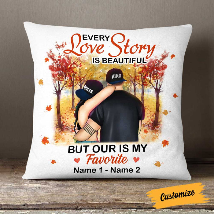 Personalized Couple Fall Love Story Pillow SB222 30O58 (Insert Included) 1