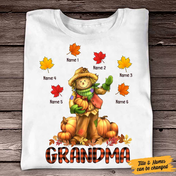 Personalized Fall Halloween Mom Grandma T Shirt SB211 24O58 1