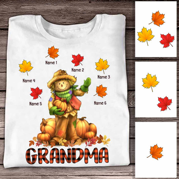 Personalized Fall Halloween Mom Grandma T Shirt SB211 24O58 1