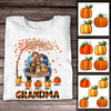 Personalized Mom Grandma Pumpkins Fall Halloween T Shirt SB217 95O36 1