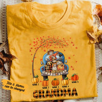 Personalized Mom Grandma Pumpkins Fall Halloween T Shirt SB217 95O36 thumb 1