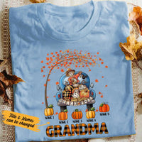 Personalized Mom Grandma Pumpkins Fall Halloween T Shirt SB217 95O36 thumb 1