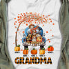 Personalized Mom Grandma Pumpkins Fall Halloween T Shirt SB217 95O36 1