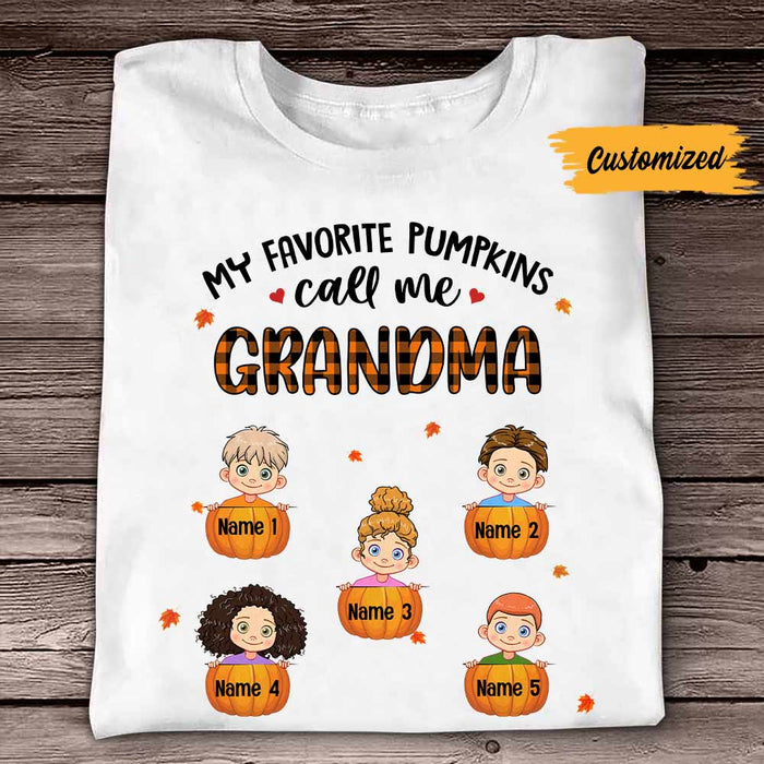 Personalized Pumpkins Grandma Fall Halloween T Shirt SB211 22O57 1