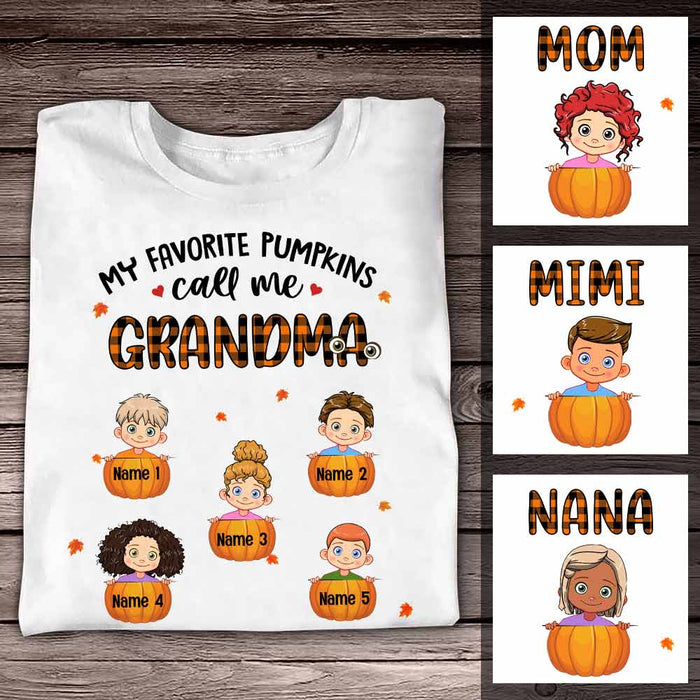 Personalized Pumpkins Grandma Fall Halloween T Shirt SB211 22O57 1