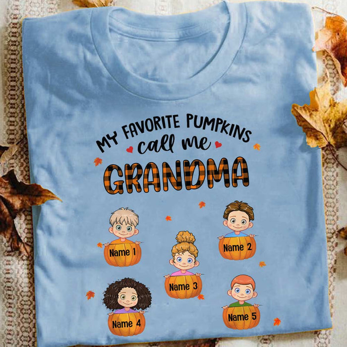 Personalized Pumpkins Grandma Fall Halloween T Shirt SB211 22O57 1