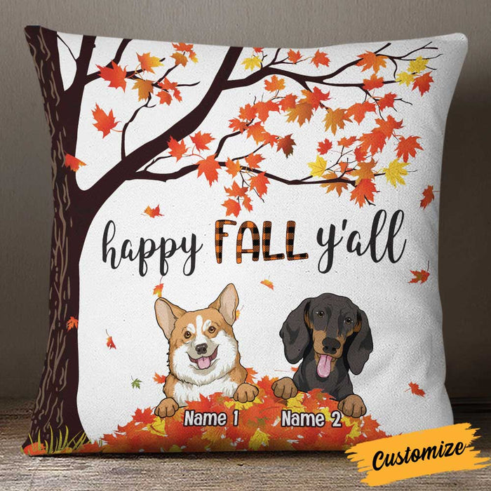 Personalized Dog Happy Fall Halloween Pillow SB221 85O34 1