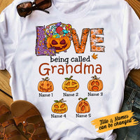 Personalized Mom Grandma Pumpkins Fall Halloween T Shirt SB231 22O53 thumb 1