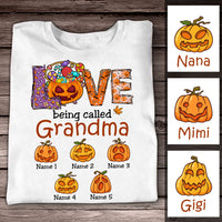 Personalized Mom Grandma Pumpkins Fall Halloween T Shirt SB231 22O53 thumb 1