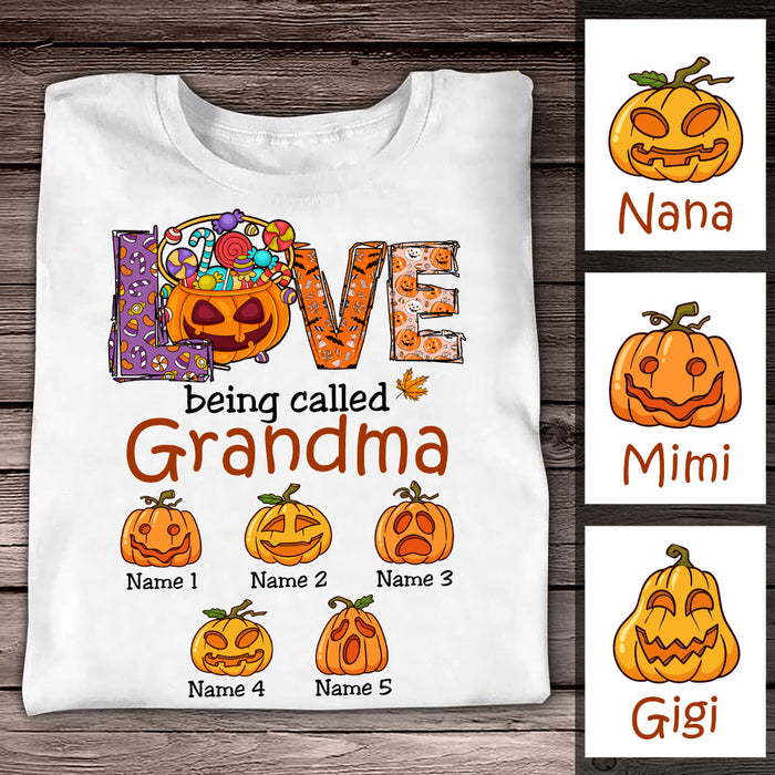 Personalized Mom Grandma Pumpkins Fall Halloween T Shirt SB231 22O53 1