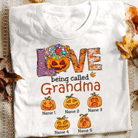 Personalized Mom Grandma Pumpkins Fall Halloween T Shirt SB231 22O53 thumb 1