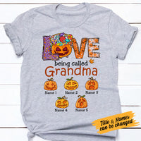 Personalized Mom Grandma Pumpkins Fall Halloween T Shirt SB231 22O53 thumb 1