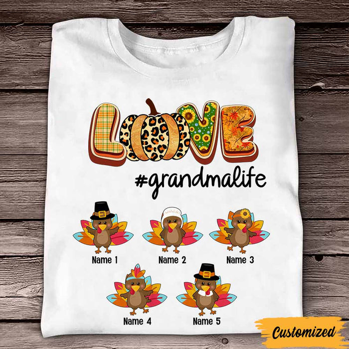Personalized Fall Halloween Turkey Mom Grandma T Shirt SB222 24O57 1