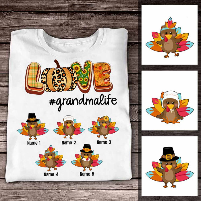 Personalized Fall Halloween Turkey Mom Grandma T Shirt SB222 24O57 1