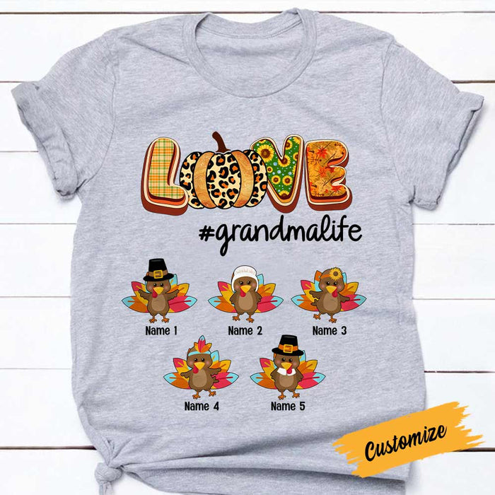 Personalized Fall Halloween Turkey Mom Grandma T Shirt SB222 24O57 1