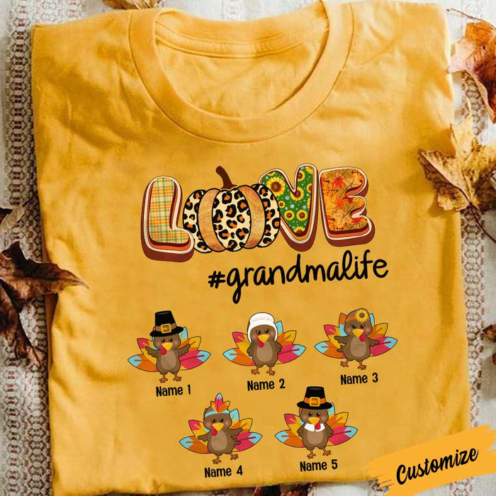 Personalized Fall Halloween Turkey Mom Grandma T Shirt SB222 24O57 1