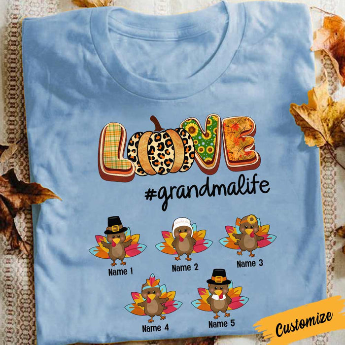 Personalized Fall Halloween Turkey Mom Grandma T Shirt SB222 24O57 1