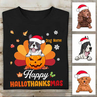 Personalized Dog HalloThanksMas Fall Halloween T Shirt SB231 95O34 thumb 1