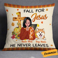 Personalized Dog Mom Jesus Fall Halloween Pillow SB233 95O34 (Insert Included) thumb 1