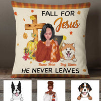 Personalized Dog Mom Jesus Fall Halloween Pillow SB233 95O34 (Insert Included) thumb 1