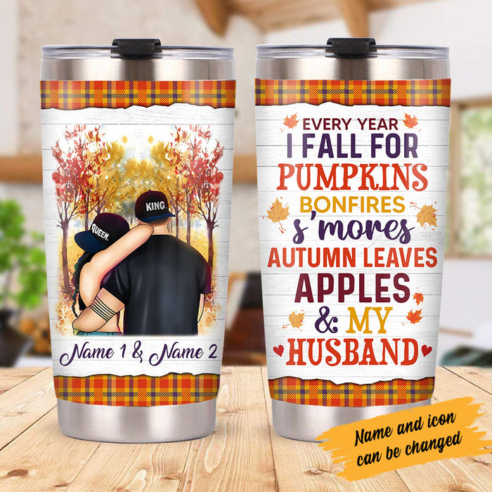 Personalized Couple Fall Steel Tumbler SB233 30O53 1